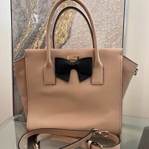 Kate Spade Hanover Street Blush Leather Bow Satchel Tote Crossbody Purse